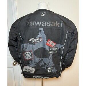 Joe Rocket Kawasaki Armored Motorcycle Jacket Black w Removable Lining Men's XL
